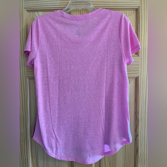 St. John’s Bay Pink and Purple flowered print short sleeve shirt Size Medium - Picture 2 of 5